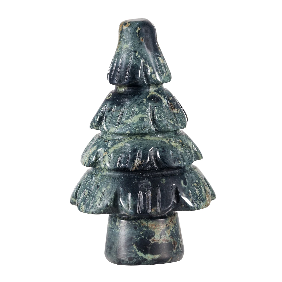 Natural Labradorite Reiki Stone Carved Mini Christmas Tree Figurine For Christmas Decoration  Room Decor Xmas Navidad Gifts