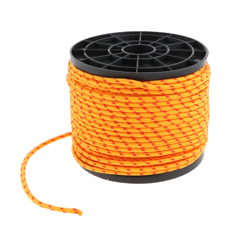 Guyline Cord High Visibility Tent Rope Guy Line for Rain Tarps, Tents, Hiking, Camping Gear 50m