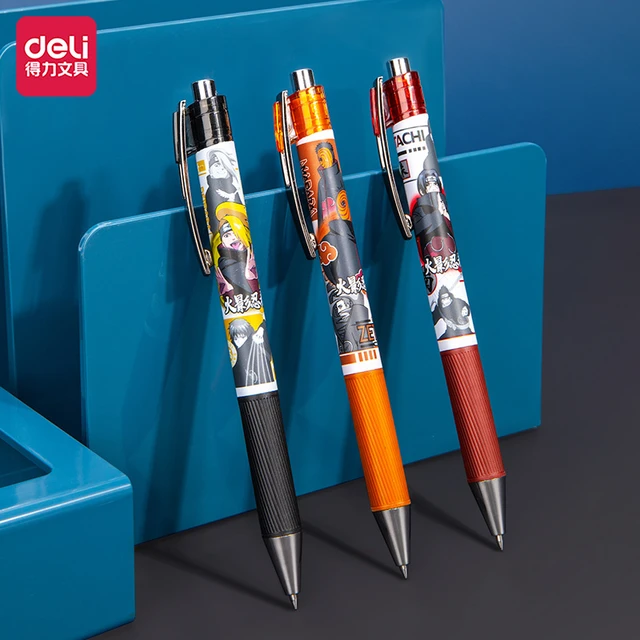 Set di penne Deli simpatiche penne a proiettile Naruto per materiale  scolastico cancelleria giapponese regalo per