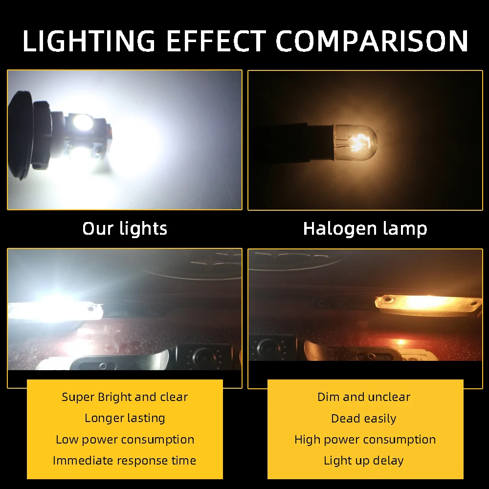 LED Bulb 5W5 W5W 5050 5SMD 12V 7000K T10 10PCS for Pinball Machine Car Wedge Side Signal Light Interior Dome Door Maps Lamps led car lights led lights led bulbs