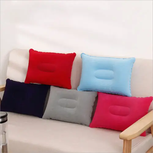 

Inflatable PVC And Nylon Pillow Soft Air Blow up Sleep Cushion Camping Tour Kissen Camping Angeln Backpacking Travel Air Cushion