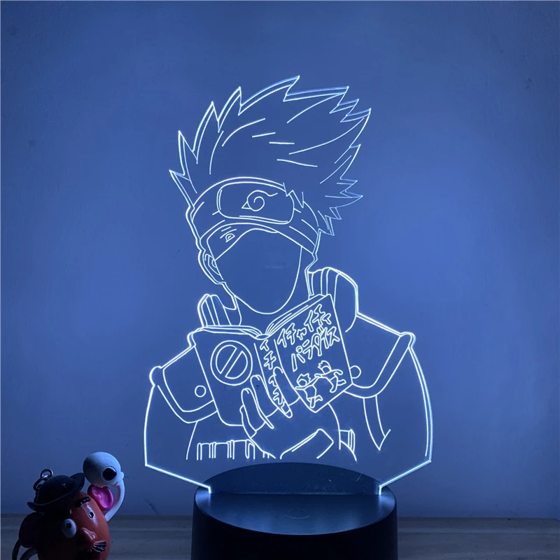 Naruto Action Figure Model 3D LED Night Light 7 Colors Touch Optical Illusion Table Lamp Home Decoration Gift