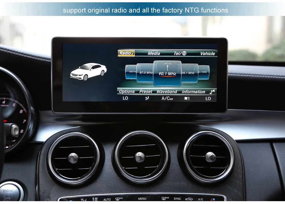 Best 10.25 inch 4+64G Android Display for Mercedes Benz GLC C Class W205 2015-2018 Car Radio Screen with GPS Navigation Bluetooth 5