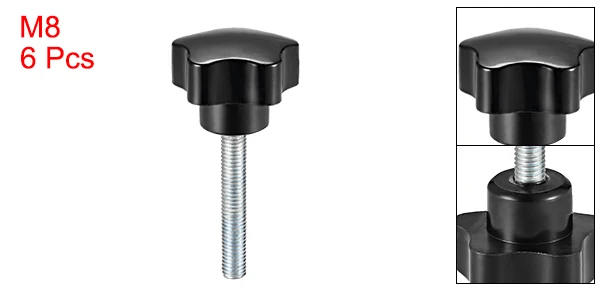 M8 x 40mm Uxcell 6 деталей из серии "Звездные войны", ручки M5/M6/M8/M10 20/25/30/40/50/70 мм с наружной резьбой Сталь цинка серьги-гвоздики черный PP - Цвет: M8 x 40mm