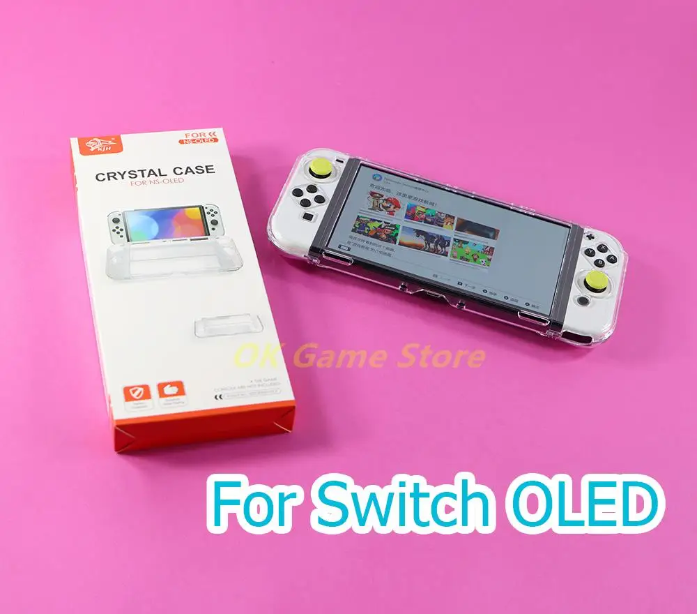 1Pc Crystal Shell Cover Protettiva Trasparente Per Nintendo Switch Oled Console Guscio Posteriore Antiurto Per Switch Oled Case