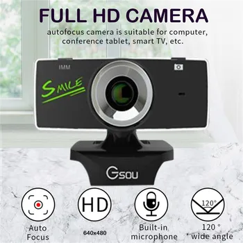 

HD Webcam USB2.0 480P Camera Web Cam 360 Degree Clip-on With LED Microphone For Skype For Computer PC Laptop Notebook Camera