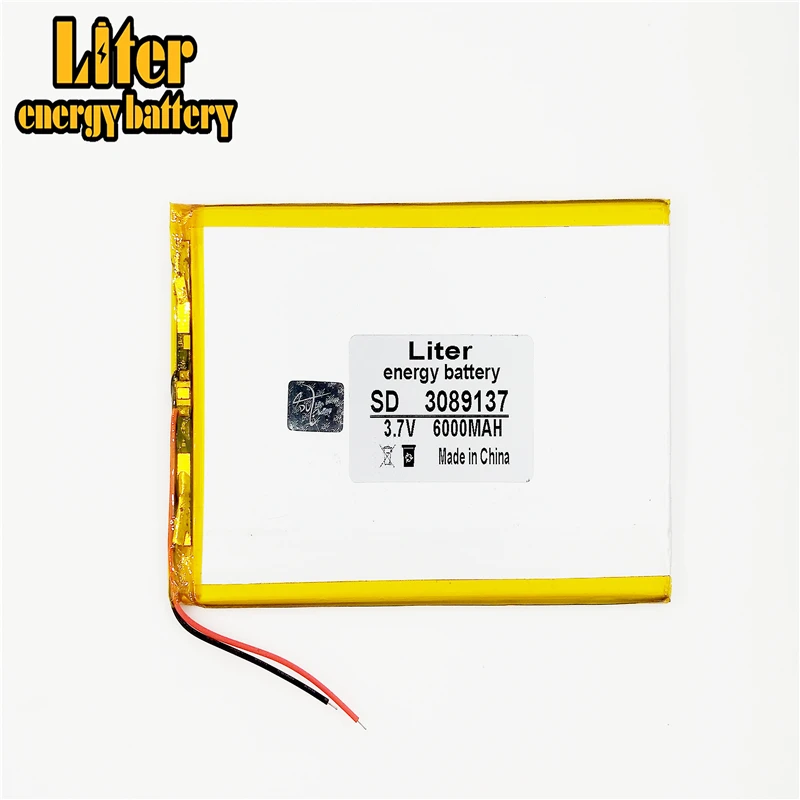 lithium polymer battery 3.7V 3089137 tablet battery 6000 mah each universal rechargeable for tablet pc 8 inch 9 inch 10inch