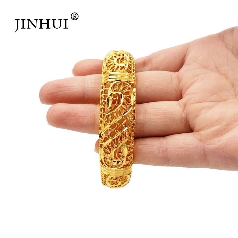 Новые модные золотые свадебные браслеты Jin Hui для женщин открытые невесты