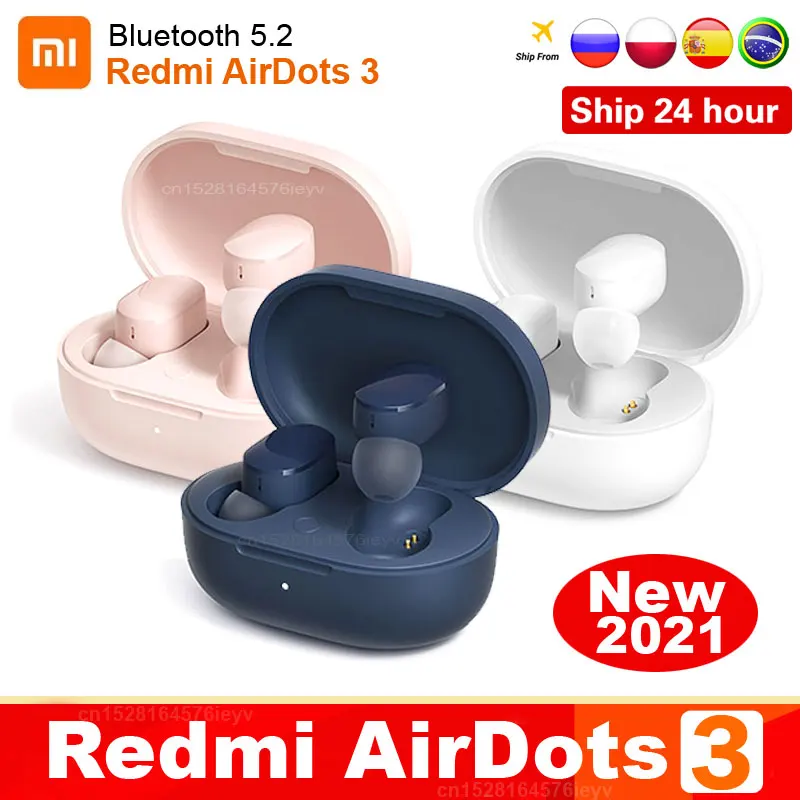 Наушники Беспроводные Xiaomi Redmi AirDots 3 стерео-наушники TWS с поддержкой Bluetooth 2021 Air 2 SE