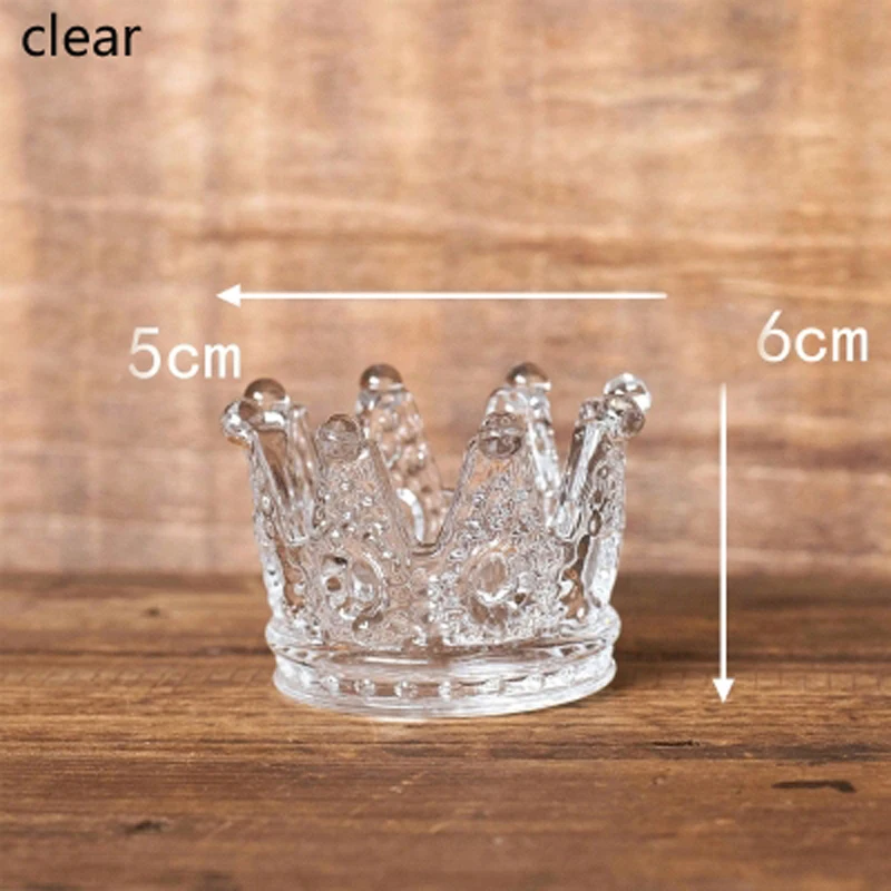 Elegant Clear Crown Glass Tealight Candle Holder European Home Tabletop Decor Crystal Accents Candle Holder Wedding Party Decor Elegant Clear Crown Glass Tealight Candle Holder European Home Tabletop Decor Crystal Accents Candle Holder Wedding Party Decor