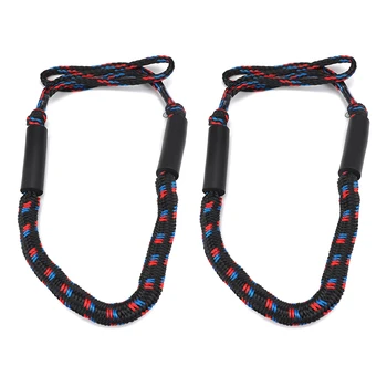 

Portable Bungee Dock Lines Waterproof Boat Marine Kayak Pontoon Mooring Docking Ropes Boat Parts Accessories 2pcs 4 Feet