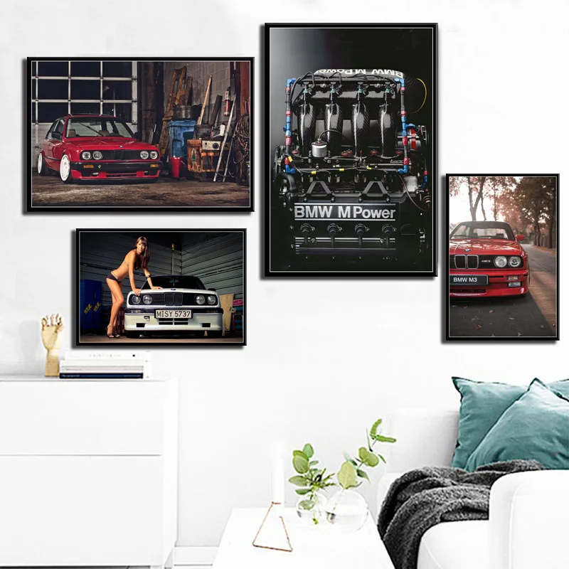 

Modern Style Wall Art Canvas Painting Nordic Poster and Prints for Living Room Decoration Anime Movie Multi Car Engine Pictures