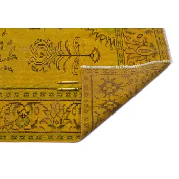 

Handmade Yellow Vintage Overdyed Turkish Area Rug 194x268 Cm-6'4''X8'10''