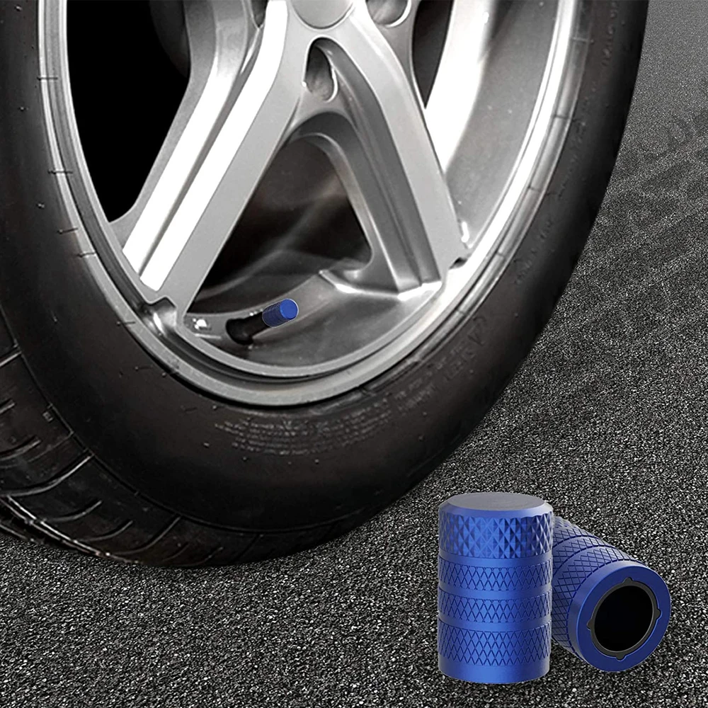 TCPENG® Tappi antipolvere per pneumatici auto, 4 pezzi, tappi universali per valvole dei pneumatici, in alluminio, coprivalvola antipolvere per auto, SUV, bici e biciclette, camion, moto (grigio