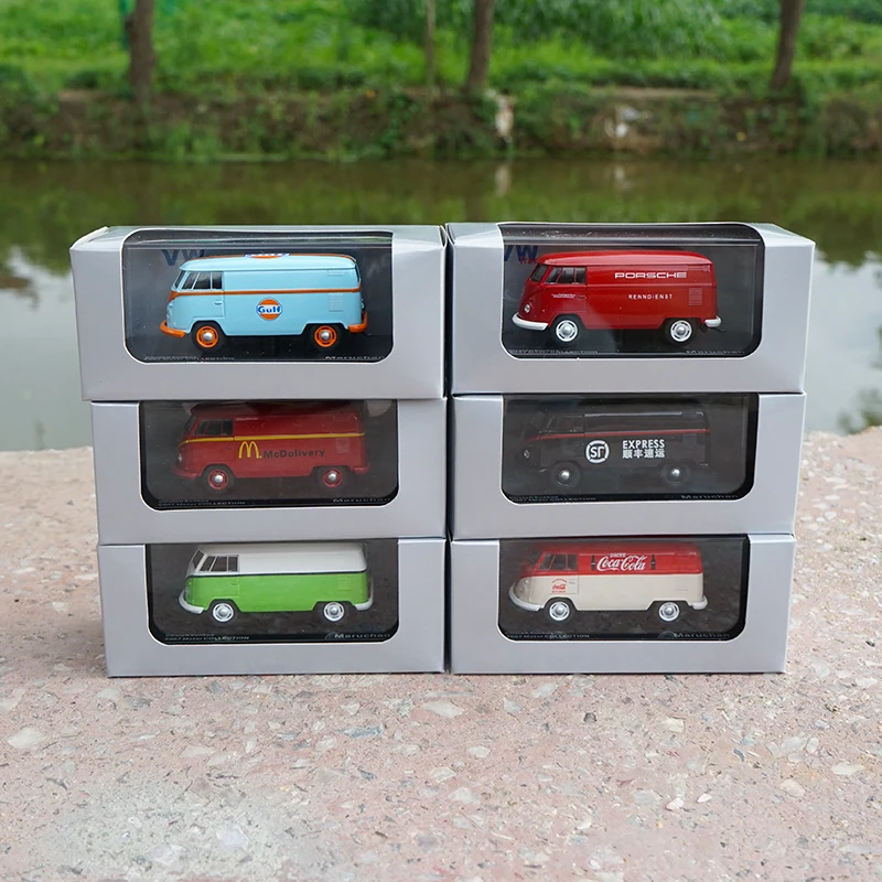 1:64 VW Van Cargo bus T1 литая модель автомобиля игрушки металлические модели автомобилей
