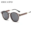 OEC CPO Male Classic Round Sunglasses Men Retro Grey Frame SunGlasses Women Brand Design Gold Alloy Leg Unisex UV400  O130 ► Photo 1/6