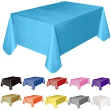 137x138cm ambientalmente descartável plástico festa de casamento toalha conjunto catering refeição talheres mesa pano retangular