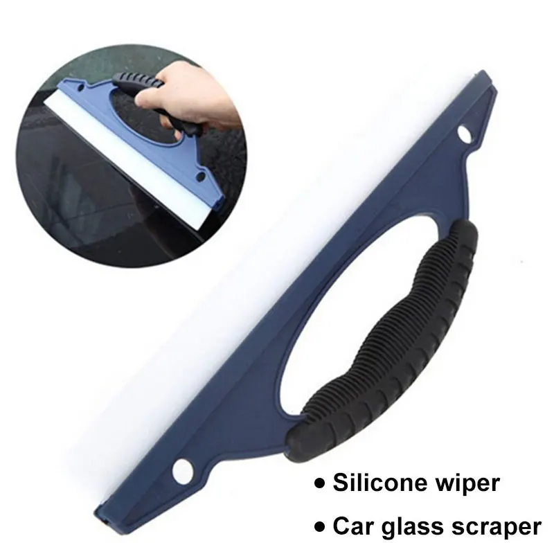 Auto Scraper Car Squeegee Scraper Durable Car Scraper Care Tool Shower Rubber Cleaner Wiper Blue Portable