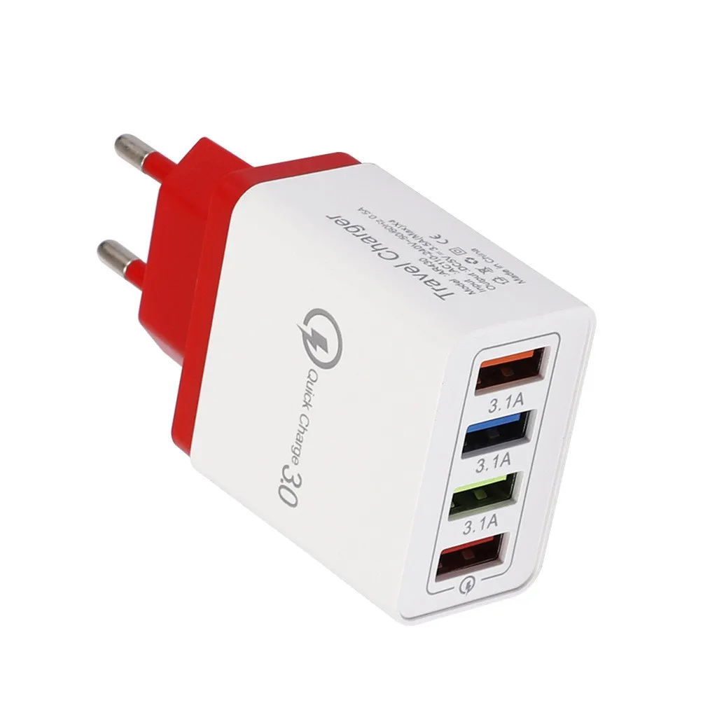 4 порта быстрой зарядки MOSUNX QC 3 0 настенное зарядное устройство USB адаптер питания