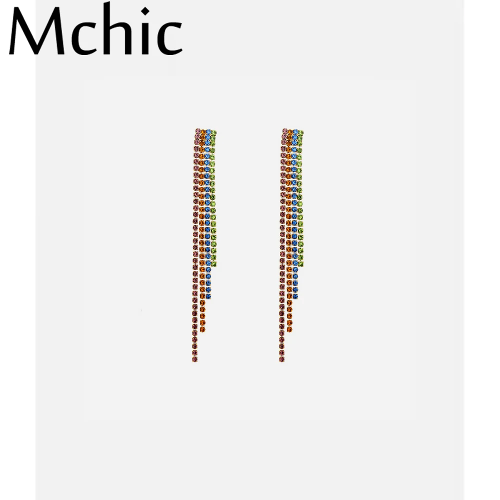 Mchic Fashion Copper Rhinestone Eariings Personalized Charm Dangle Earrings for Women Party Office Pendientes Mujer Moda 2019 | Украшения и