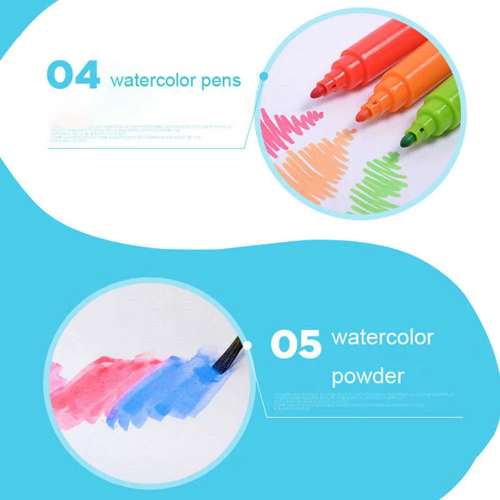 Kids Art Set Children Drawing Set Water Color Pen Crayon Oil Pastel Painting Drawing Tool Art supplies stationery set 150 Pcs Oil Pastels Colored Crayons Watercolor Pen Children Painting Supplies
