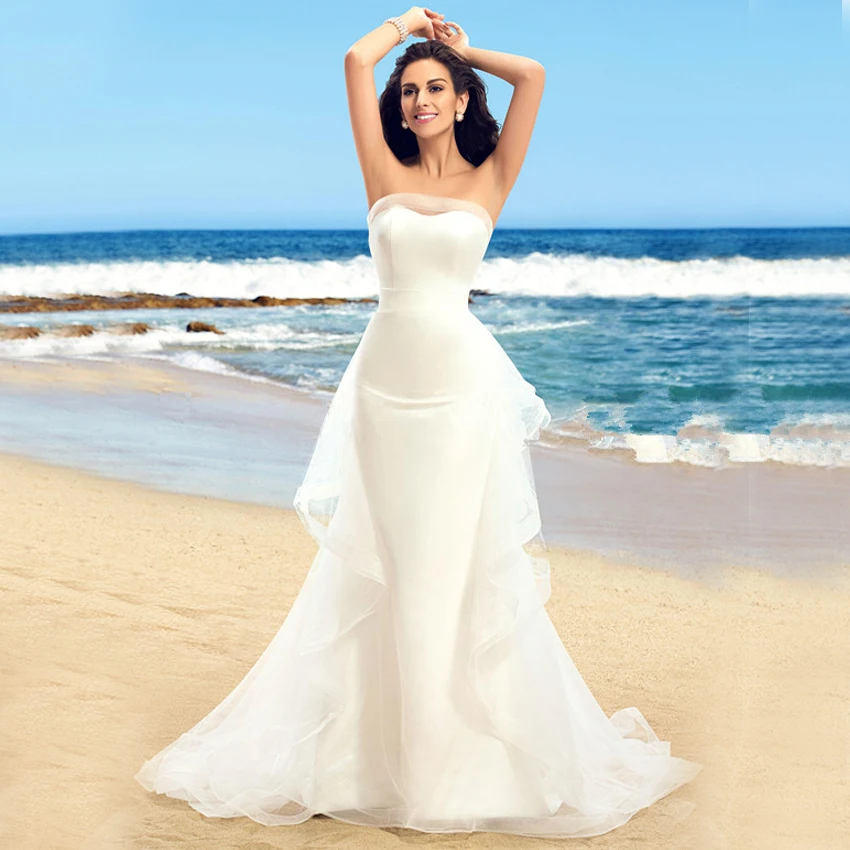 

robe de soiree Elegant Strapless Off Shoulder Floor Length Ruffles Mermaid Wedding bridal gown 2018 Mother of the Bride Dresses