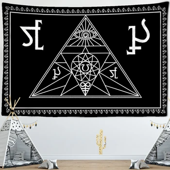 

Eye Tarot Witchcraft Tapestry Geometry Wall Hanging Mysterious Divination Astrology Occult Home Wall Black Cool Decor