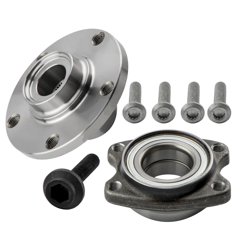 Wheel bearing + Wheel hub wheel bearing set preassembled front for Audi