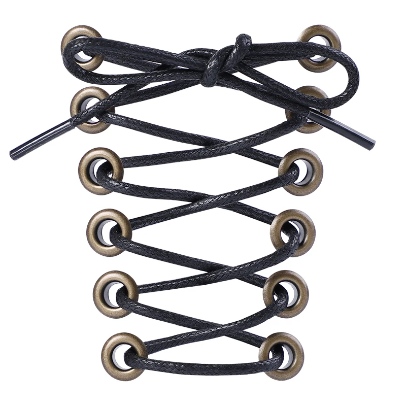 Leather Shoe Laces Boots Round Shoelaces Waxed Shoes Leather