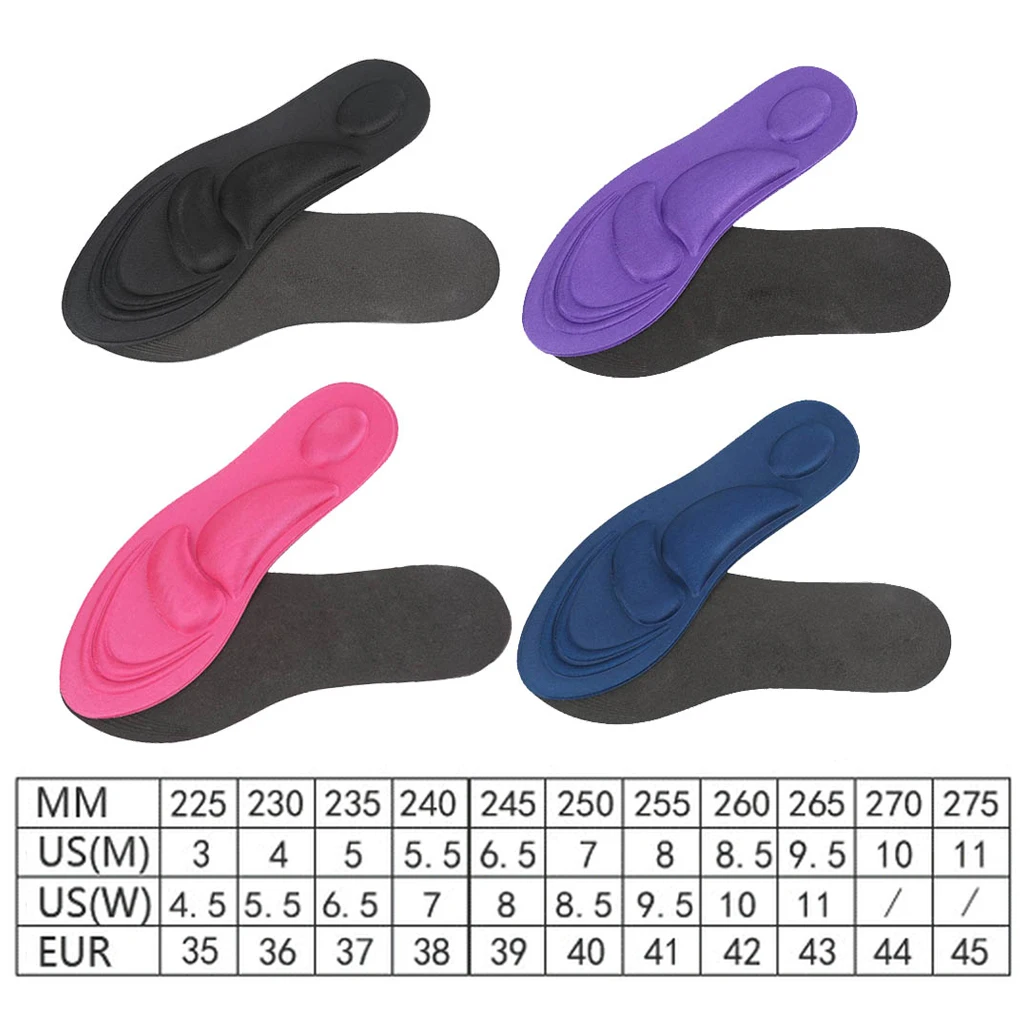 3D Shoe Insoles Memory Foam Thick Sponge Cushion DIY Cutting for Men Women