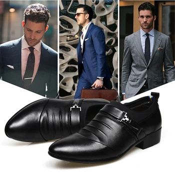 

Mens Dress Shoes High Quality Shoes For Men Business Men Shoes Pointed Toe Slip-on Men Wedding Shoes Flat 38-45 Plus Size