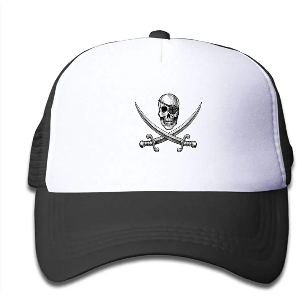 HNYL сетчатая Кепка череп и меч Дальнобойщик шляпы бейсбольная кепка s регулируемая для детей