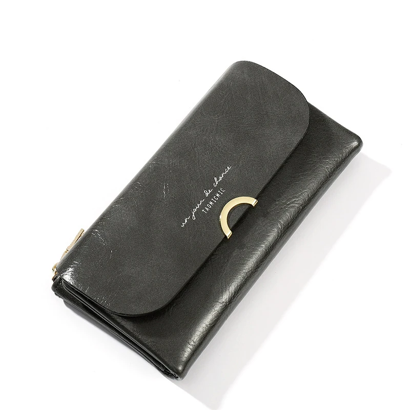 Luxury Leather Female Purses Large capacity Women Wallets Hasp Famale Long Clutch High Quality Coin Wallet Card Holder Fashion - Цвет: Gray