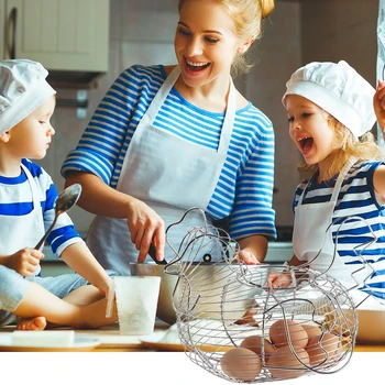 

New Chicken Shaped Iron Wire Eggs/Vegetables/Fruits Collection Basket Kitchen Hanging Storage Baskets Decorative Kitchen Tool