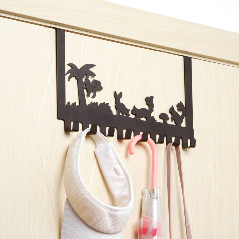 Iron Door Hook Creative Cartoon Hook Coat Hook Hanger Clothes Door Back Rack Hat Organizer