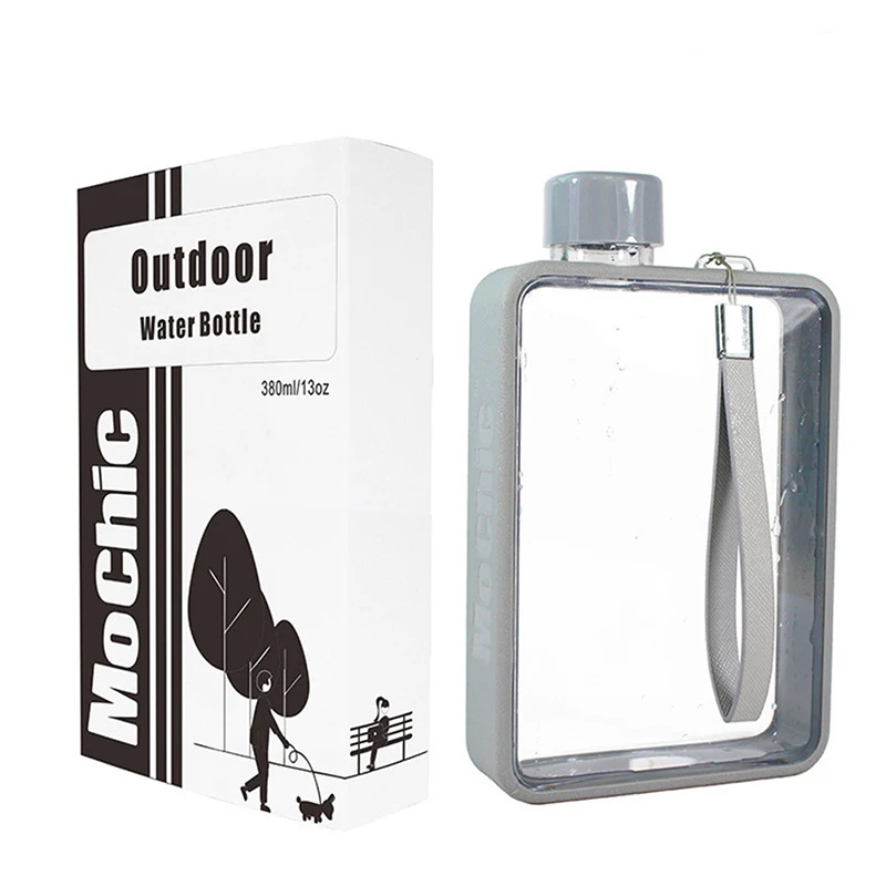 380ml A6 Flat Water Bottle Flask Portable Sleek Sturdy Bottle No-leak Light  Weight Handbag/Purse/Pocket Square Bottle