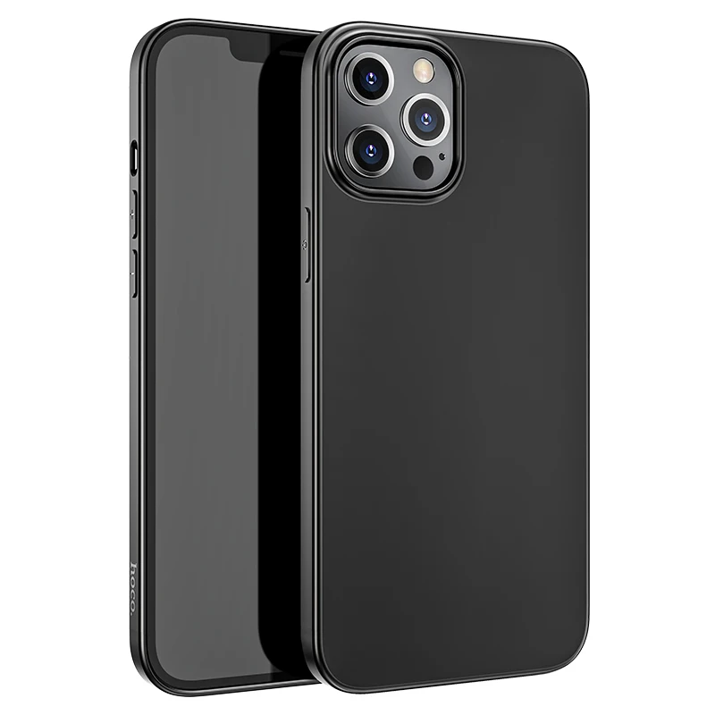 Hoco Black Phone Protective Case For iPhone 12 13 Pro Max Full Cover Back Cover