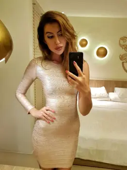 

Bandage Dress News Fashion One Shoulder Women Long Sleeve Nigh Club Bodycon Midi Celebrity Party Dresses Vestidos Dropshipping