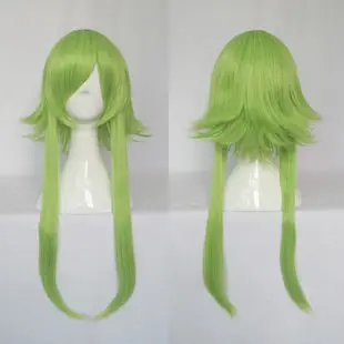 

Vocaloid GUMI Cosplay Wigs High-temperature Fiber Synthetic Hair Green Short Hair With Temples Lengthen + free wig cap