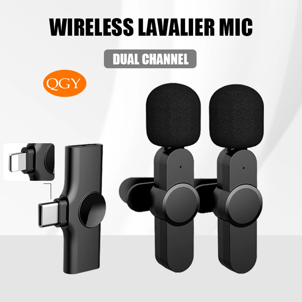 usb microphone QGY Wireless Lavalier Microphone Portable Video Recording Mini Mic for iPhone Android Live Broadcast Gaming Phone Microfonoe best microphone for streaming