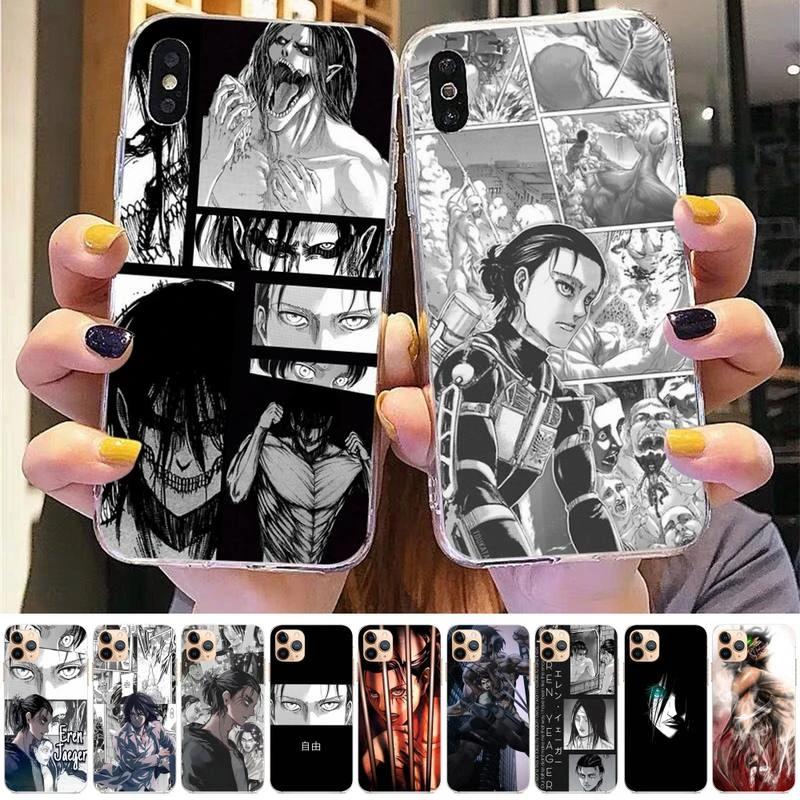 13 pro max case Anime Attack on Titan Eren Phone Case for iphone 13 8 7 6 6S Plus X 5S SE 2020 XR 11 12 pro XS MAX iphone 13 pro max leather case