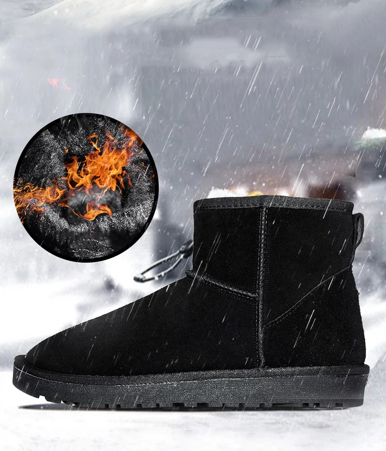 Бренд OZERSK; коллекция года; качественные модные мужские ботинки из натуральной кожи на меху; зимняя водонепроницаемая обувь; зимние ботинки; ботильоны; обувь унисекс