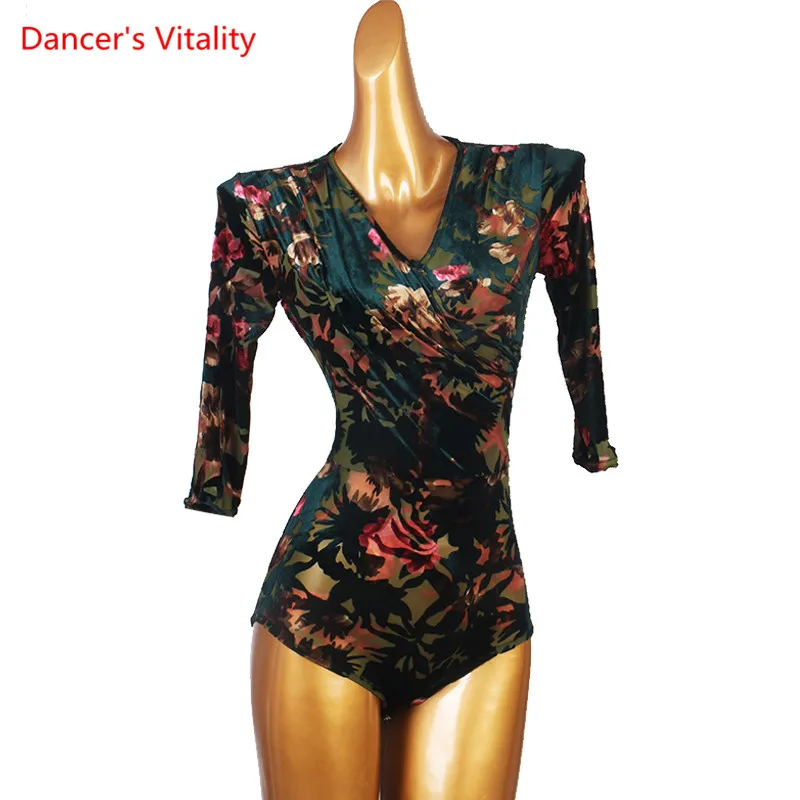 Latin Dance High-end Custom Female Adult elegant Body Suit Practice Clothes Child Top Modern Dancing Performance Onesies | Тематическая