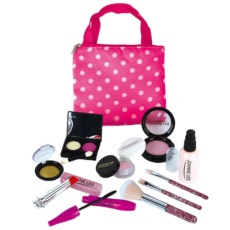 Maquiagem para meninas, conjunto de 21 peças simulação de brinquedo de  maquiagem para meninas com bolsa de cosméticos, jogo de maquiagem de  princesa, conjunto completo realista, brinquedo de maquiagem infantil para  festa