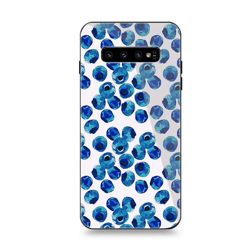 Мобильный чехол для телефона Стекло для samsung A10 A20 A30 A40 A50 A60 A70 S7 край S8 Plus Note 8 9 S10 крышка черники