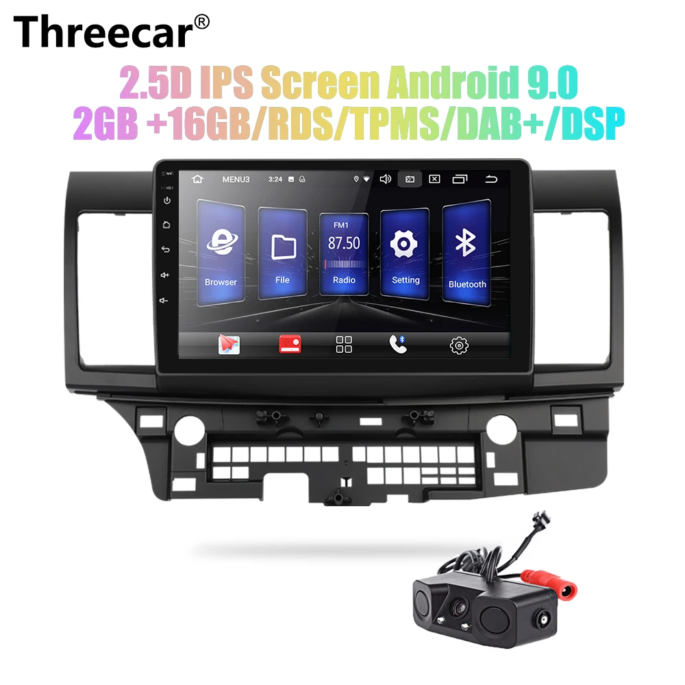 Cheap Android 9.0 Car Radio 2din car radio DSP 2.5D IPS Screen GPS NAVI WIFI For Mitsubishi Lancer 10 Galant Player Front&Rear CAM 0