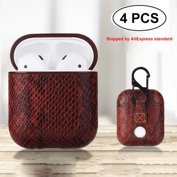 

4 PCS Earphone Case Leather TWS Bluetooth Earphone Case for Apple Airpods 1 2 Earphone Headphones Headset Case Earbods Bag Pouch