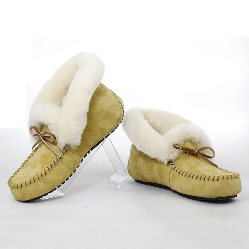 Женские нескользящие ботинки из натуральной кожи на натуральном меху|snow boots|leather