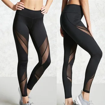 

Women High Waist Compression Leggings Mesh Tummy Control Gym Sports Pant IK88