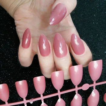 

24pcs Hot Lady Stiletto False Nails Artificial Candy Red Fake Nails For Manicure On The Nail Tree